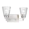 Z-Lite Lyna Vanity, 2-Light, 16 In.W x 6.5 In.L x 9 In.H, Brushed Nickel/Clear 823-2V-BN - alternate 3